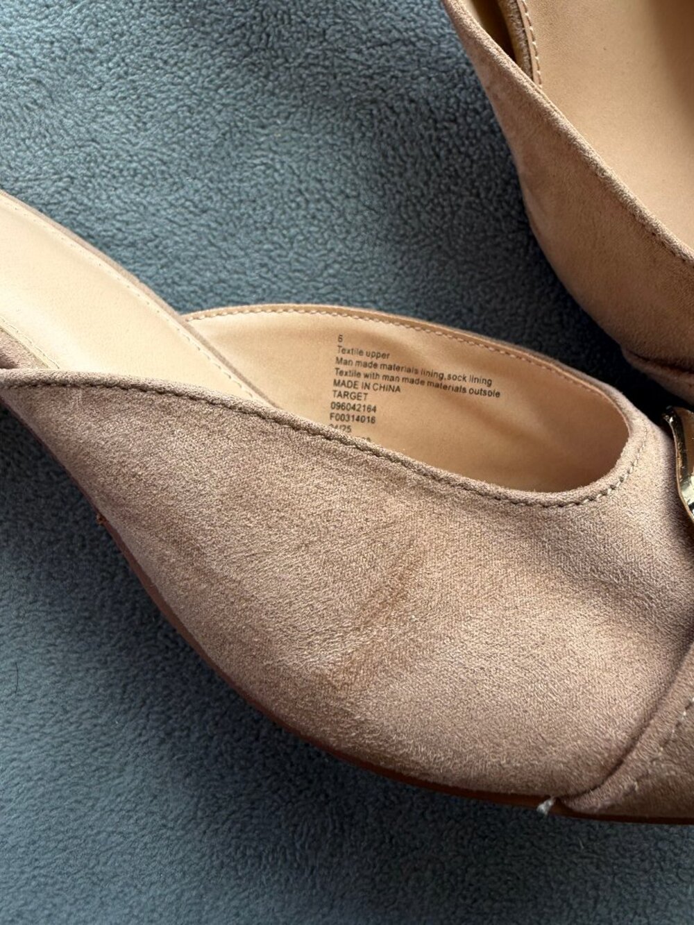 Women's Larissa Pointed Toe Mule Heels – A New Day Beige 6 - Picture 7 of 11